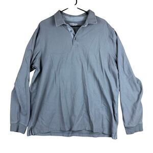Croft & Barrow Mens Shirt Gray Signature Henley Polo Ponte Long Sleeve XXL